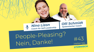 
		zu sehen sind Coachin Nina Lizon und Podcast Host Oliver Schmidt
	
