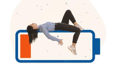 
		eine Frau liegt auf einem Handy (es handels sich um eine Illustration)
	